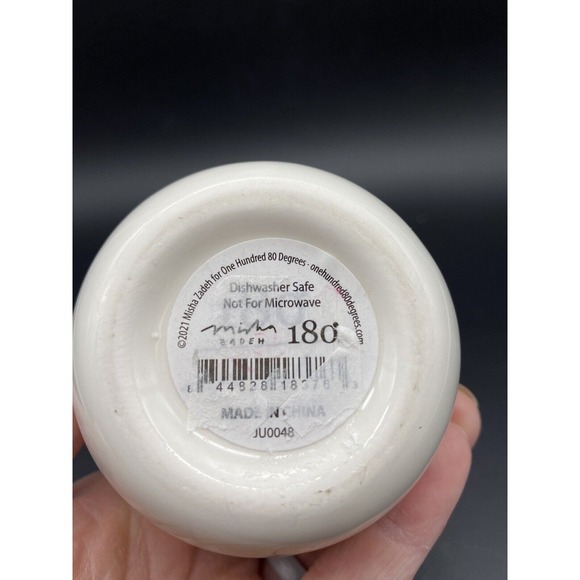 Misha Zadeh 180 Vase‎ Red Poppy Flower, 5 1/4" h Bottle Shape, Gold Detailing - Picture 4 of 6